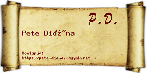 Pete Diána névjegykártya